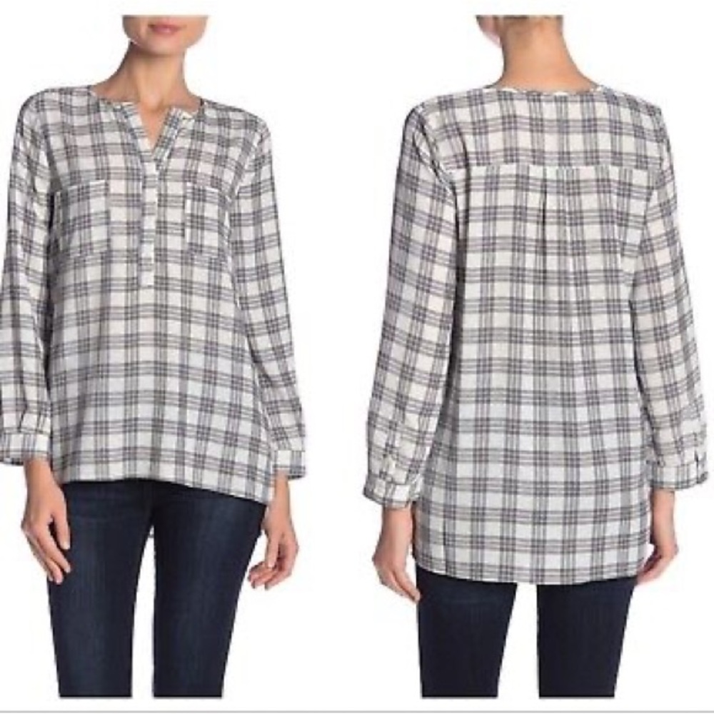 Joie Nepal Plaid Popover Blouse size XS